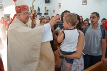 Dom Fernando A. Figueiredo na Paróquia Santa Inês, por ocasião da festa da padroeira