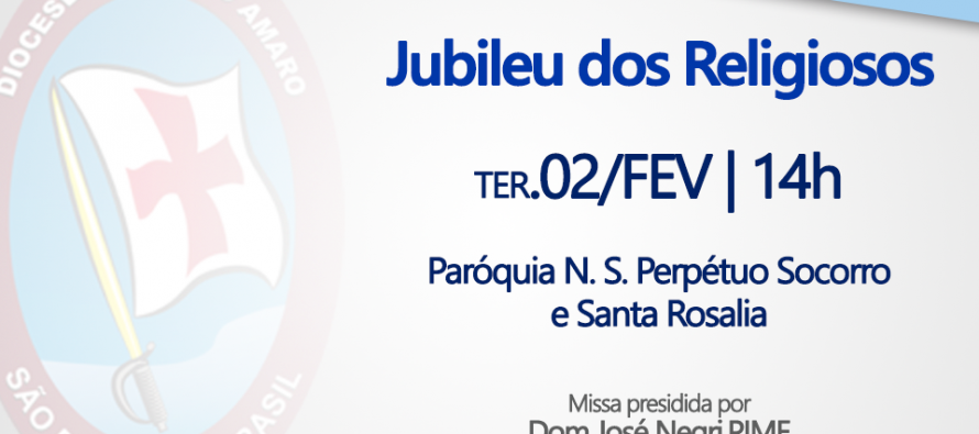 Missa do Jubileu dos Religiosos acontecerá na próxima terça-feira